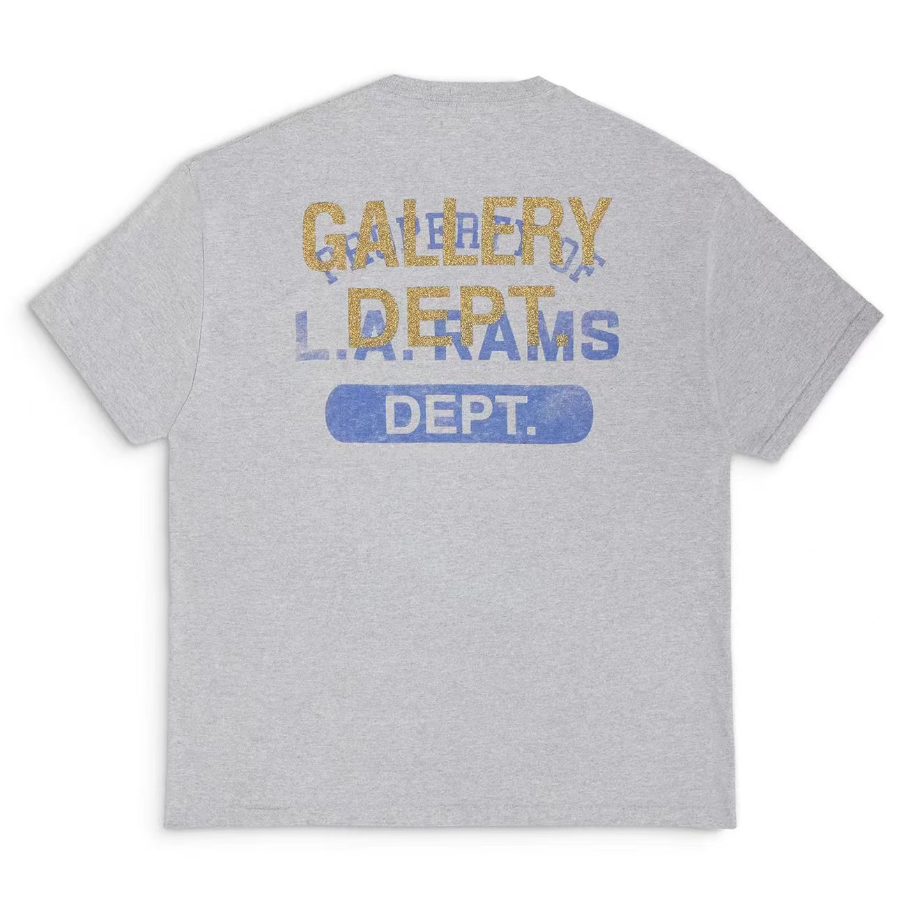 Gallery Dept X La Rams Color Block Tee Rams Co Branded Old Print Contrast Short Sleeve T Shirt (2) - newkick.vip